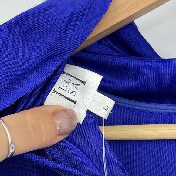 HELSA | Slinky Jersey Sarong Maxi Dress in Royal Blue L - Picture 6 of 16